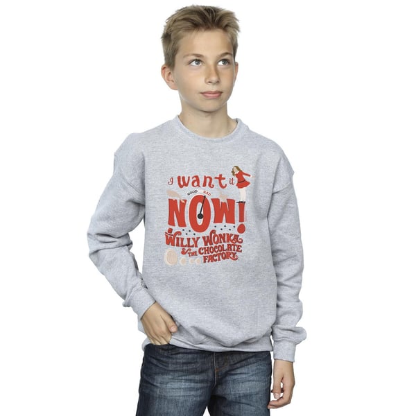 Willy Wonka Boys Verruca Salt I Want It Now Sweatshirt