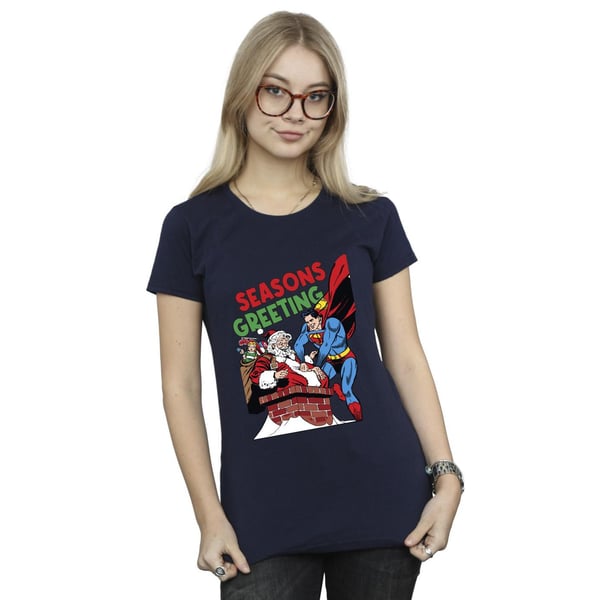 DC Comics Womens/Ladies Superman Santa Comic Cotton T-Shirt