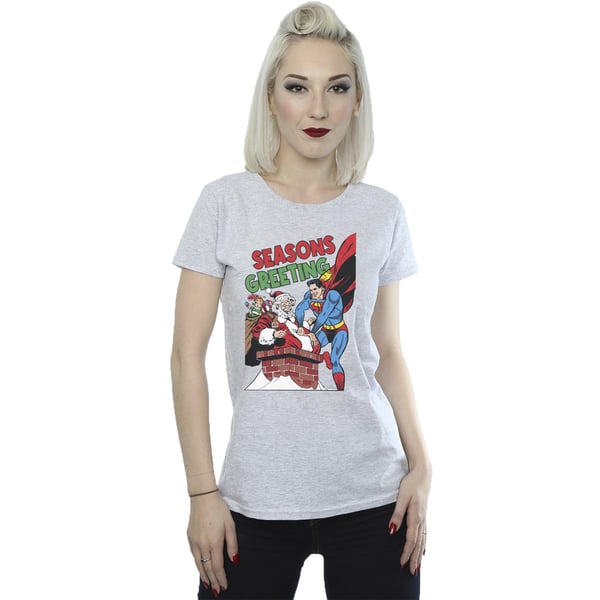 DC Comics Womens/Ladies Superman Santa Comic Cotton T-Shirt