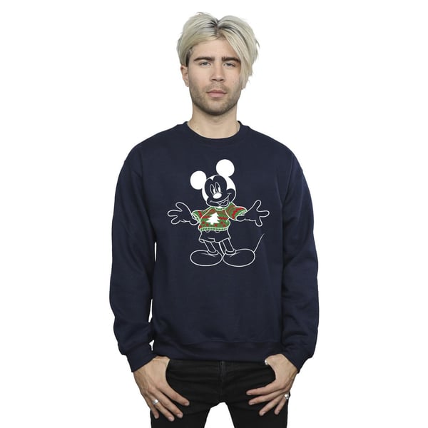 Disney Mens Mickey Mouse Xmas Jumper Sweatshirt