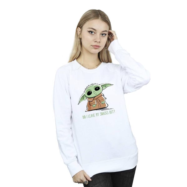 Star Wars Womens/Ladies The Mandalorian Grogu Snacks Meme Sweatshirt