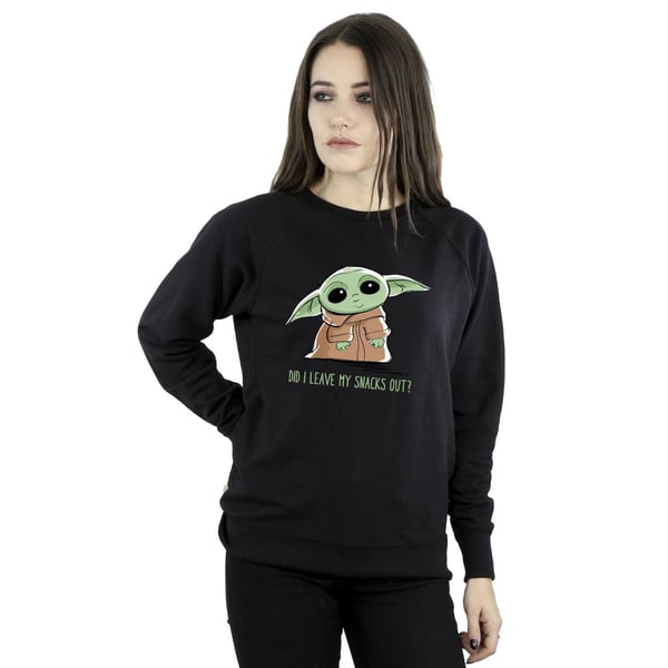 Star Wars Womens/Ladies The Mandalorian Grogu Snacks Meme Sweatshirt