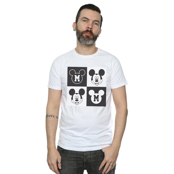 Disney Mens Mickey Mouse Smiling Squares T-Shirt