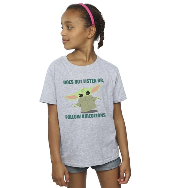 Star Wars Girls The Mandalorian Grogu Ei Kuuntele Puuvillainen T-paita