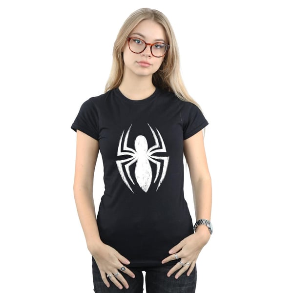 Marvel Womens/Ladies Spider-Man Ultimate Spider Logo Cotton T-Shirt