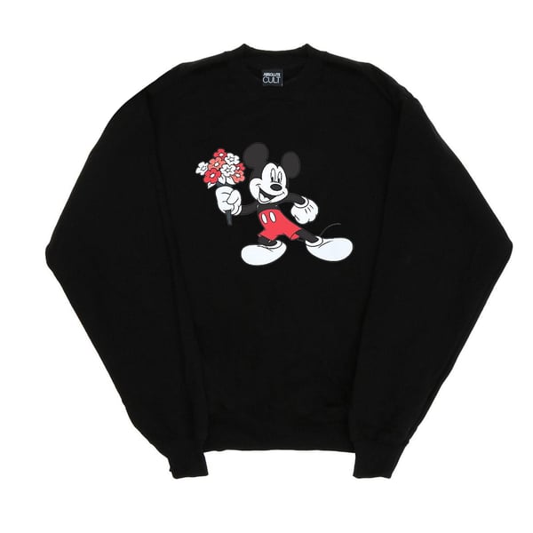 Disney Mens Mickey Mouse Flower Sweatshirt