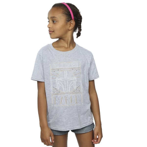 Star Wars Girls The Mandalorian The Way Outline Helm T-shirt i bomull