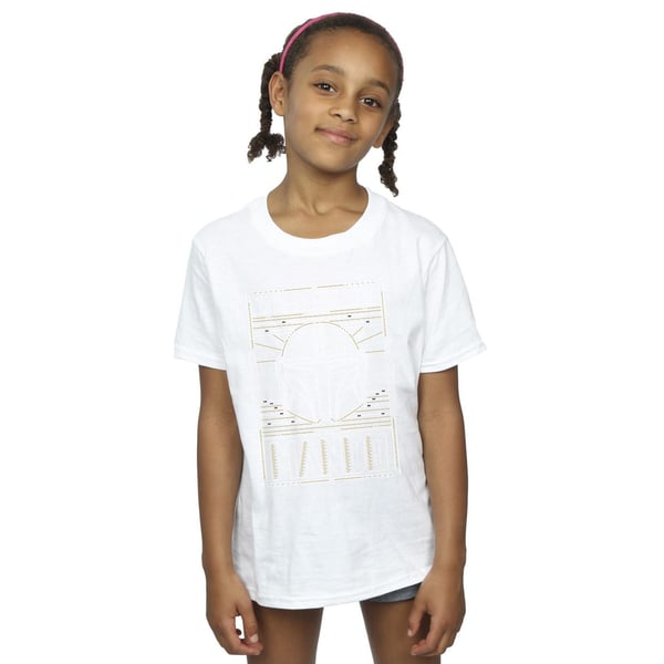 Star Wars Girls The Mandalorian The Way Outline Helm T-shirt i bomull