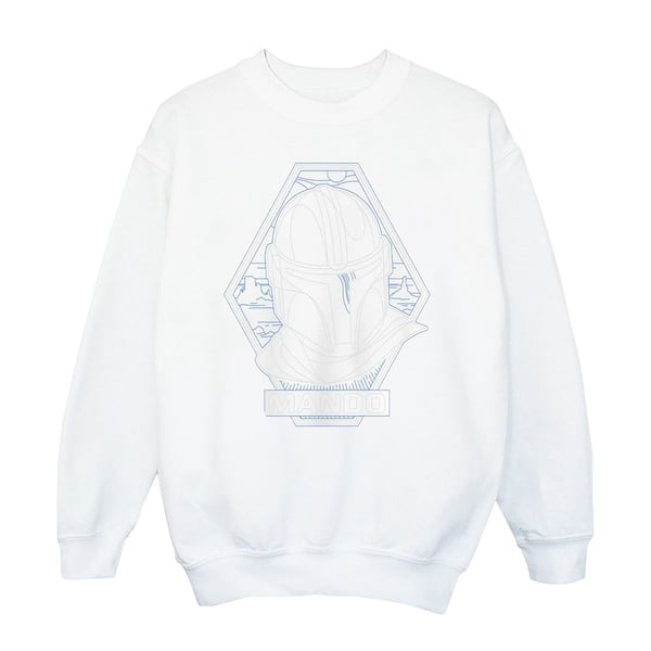 Star Wars Womens/Ladies The Mandalorian Outline Helm Diamond Sweatshirt
