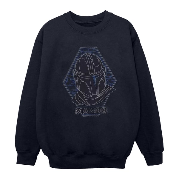 Star Wars Womens/Ladies The Mandalorian Outline Helm Diamond Sweatshirt