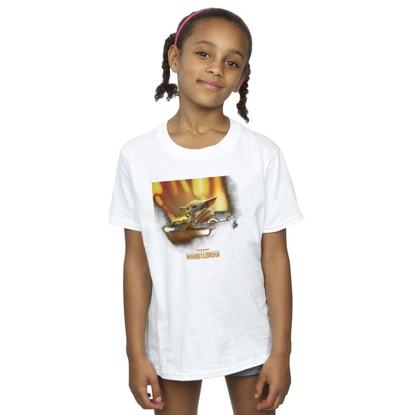 Star Wars Girls The Mandalorian Grogu Painted Cotton T-Shirt