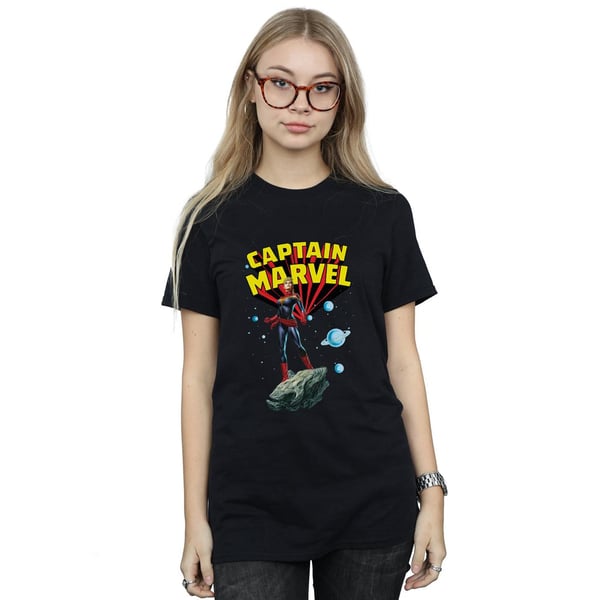 Marvel Womens/Ladies Captain Marvel Space Pose Cotton Boyfriend T-Shirt