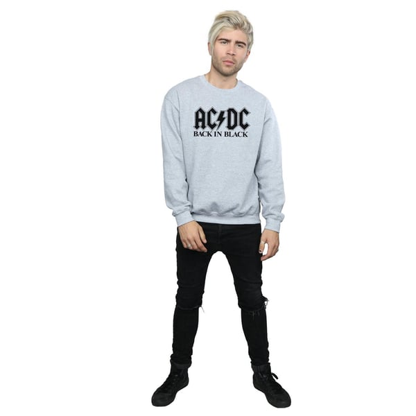 AC/DC Mens Back in Black Logo Sweatshirt