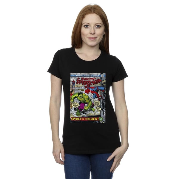 Marvel Womens/Ladies Spider-Man VS Hulk Cover Cotton T-Shirt