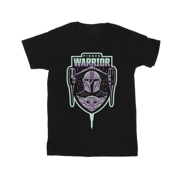 Star Wars Girls The Mandalorian Fierce Warrior Patch T-shirt i bomull