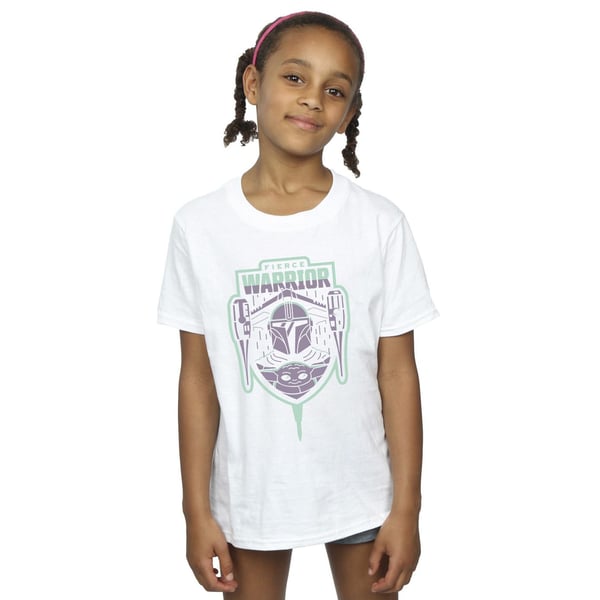Star Wars Girls The Mandalorian Fierce Warrior Patch T-shirt i bomull