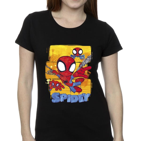 Marvel Womens/Ladies Spidey And His Amazing Friends Flying Cotton T-Shirt