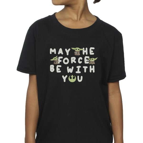 Star Wars Flickor The Mandalorian Grogu Må Kraften Vara Med Dig T-Shirt i Bomull