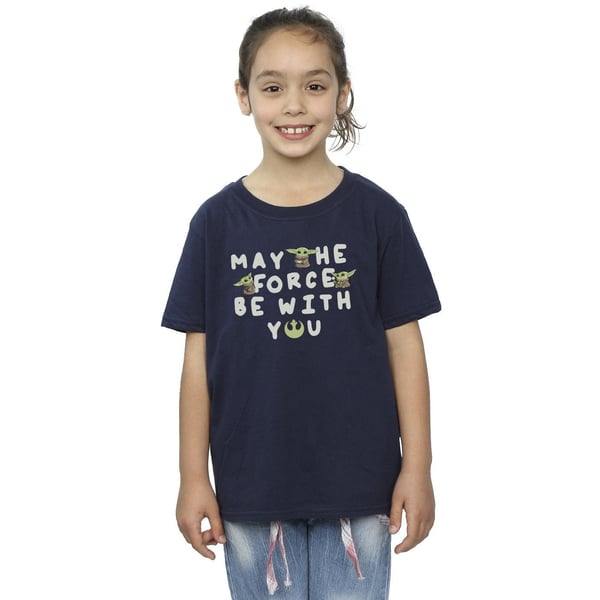 Star Wars Flickor The Mandalorian Grogu Må Kraften Vara Med Dig T-Shirt i Bomull