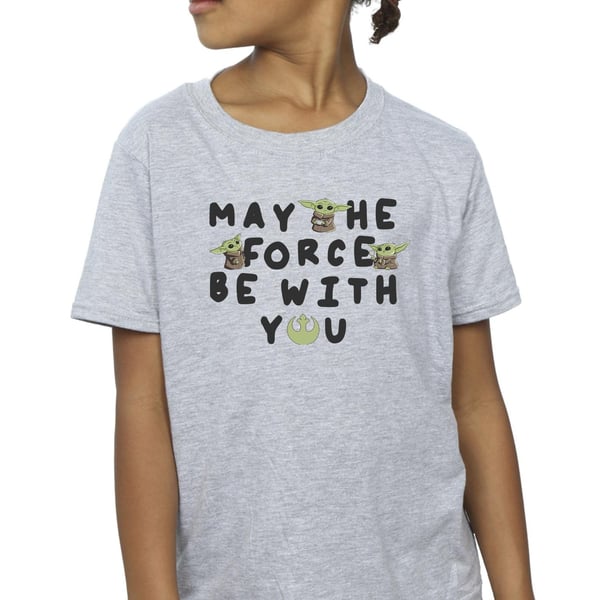 Star Wars Flickor The Mandalorian Grogu Må Kraften Vara Med Dig T-Shirt i Bomull