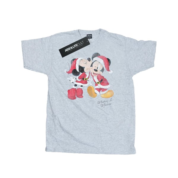 Disney Mens Mickey And Minnie Christmas Kiss T-Shirt