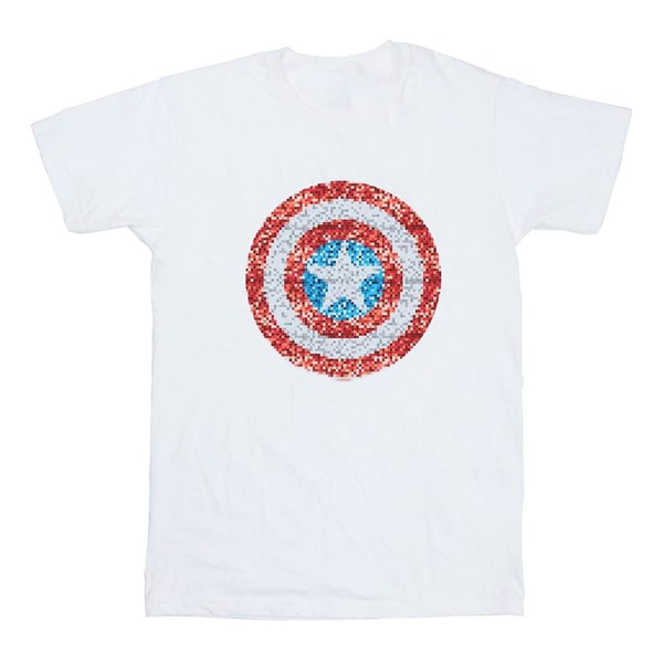 Marvel Womens/Ladies Captain America Pixelated Shield Cotton Boyfriend T-Shirt