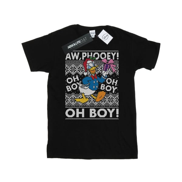 Disney Mens Donald Duck Christmas Fair Isle T-Shirt