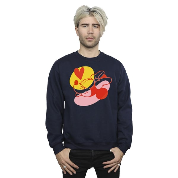 Disney Mens Minnie Mouse Tongue Heart Sweatshirt