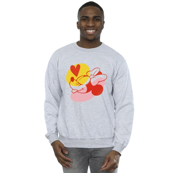 Disney Mens Minnie Mouse Tongue Heart Sweatshirt