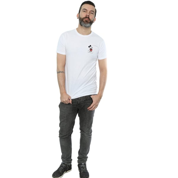 Disney Mens Mickey Mouse Kickin Retro Chest T-Shirt