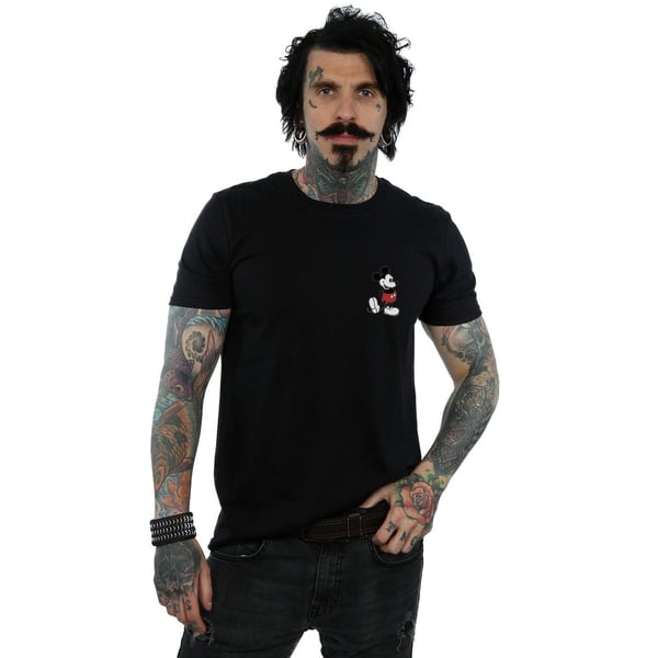 Disney Mens Mickey Mouse Kickin Retro Chest T-Shirt