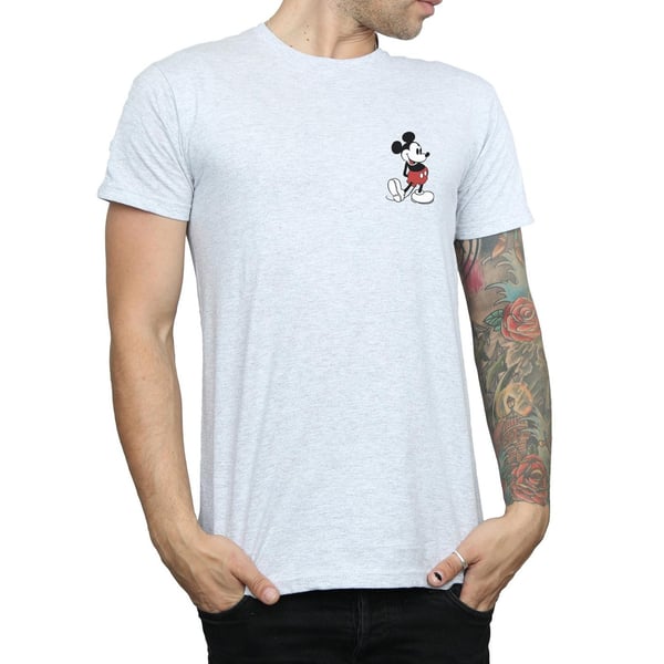 Disney Mens Mickey Mouse Kickin Retro Chest T-Shirt