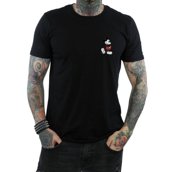 Disney Mens Mickey Mouse Kickin Retro Chest T-Shirt