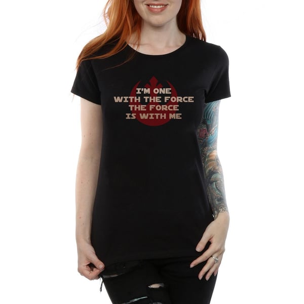 Star Wars Womens/Ladies Rogue One I´m One With The Force Red Cotton T-Shirt