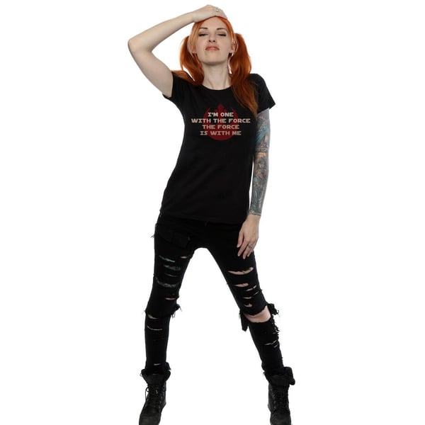 Star Wars Womens/Ladies Rogue One I´m One With The Force Red Cotton T-Shirt