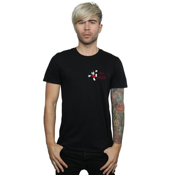 Disney Mens Mickey Mouse Faux Pocket Since 1928 T-Shirt