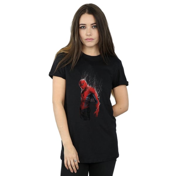 Marvel Womens/Ladies Spider-Man Web Wrap Cotton Boyfriend T-Shirt