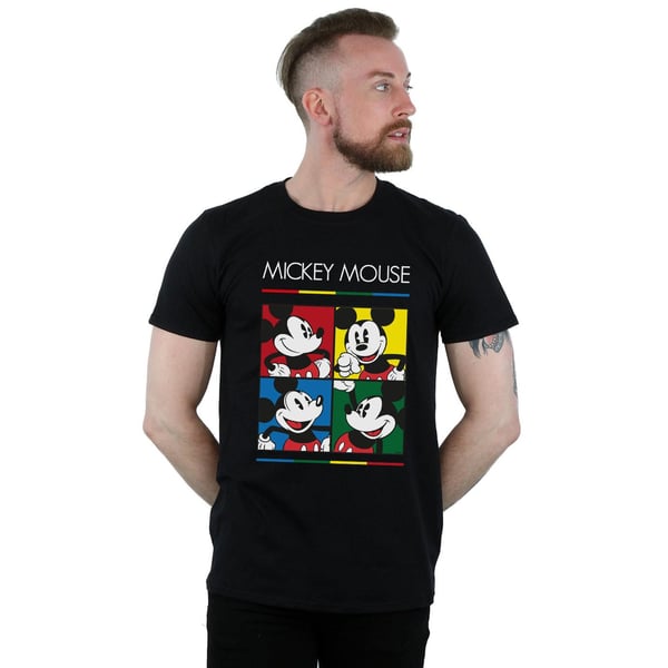 Disney Mens Mickey Mouse Square Colour T-Shirt