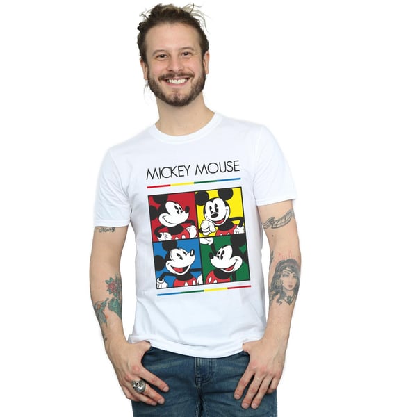 Disney Mens Mickey Mouse Square Colour T-Shirt