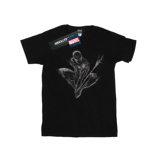 Marvel Womens/Ladies Spider-Man Web Crouch Cotton Boyfriend T-Shirt