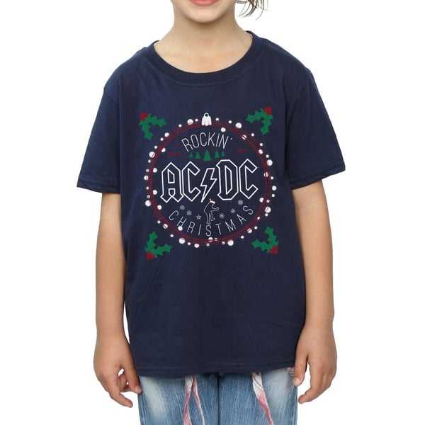 AC/DC Girls Christmas Circle Cotton T-Shirt