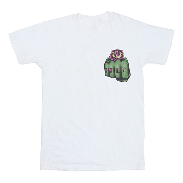 Marvel Womens/Ladies Hulk Tattoo Fist Breast Print Cotton Boyfriend T-Shirt