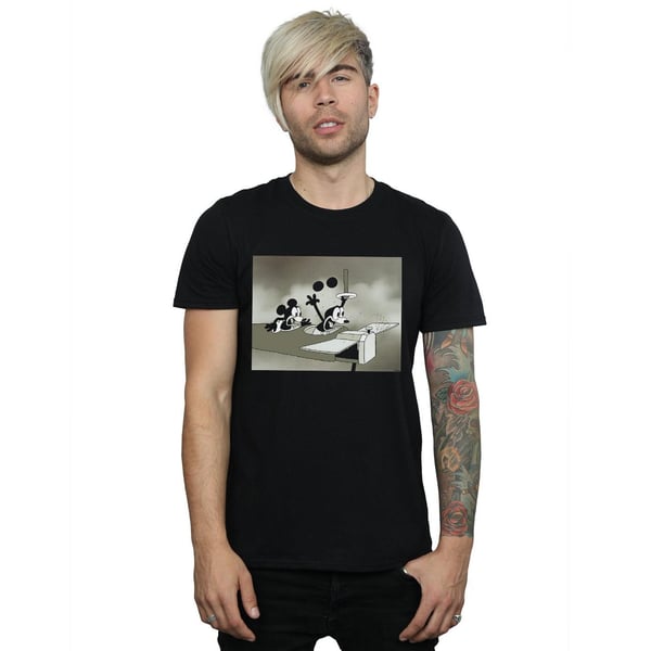 Disney Mens Mickey Mouse Crazy Pilot T-Shirt
