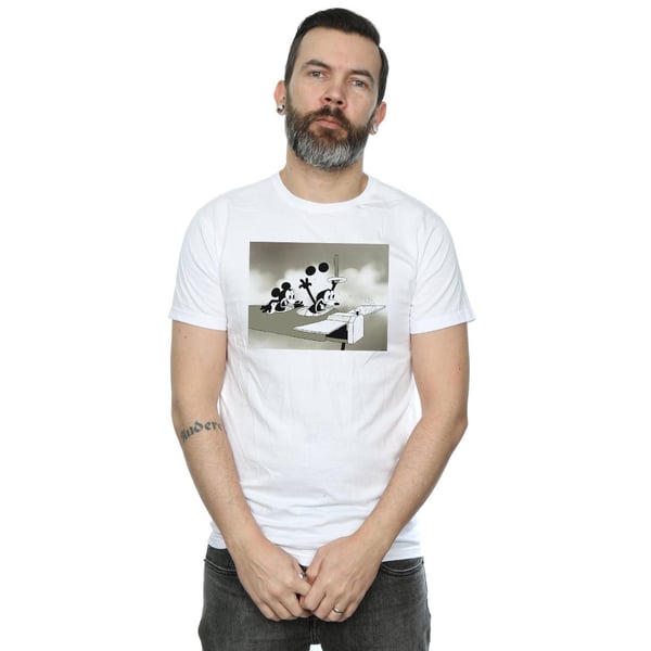 Disney Mens Mickey Mouse Crazy Pilot T-Shirt