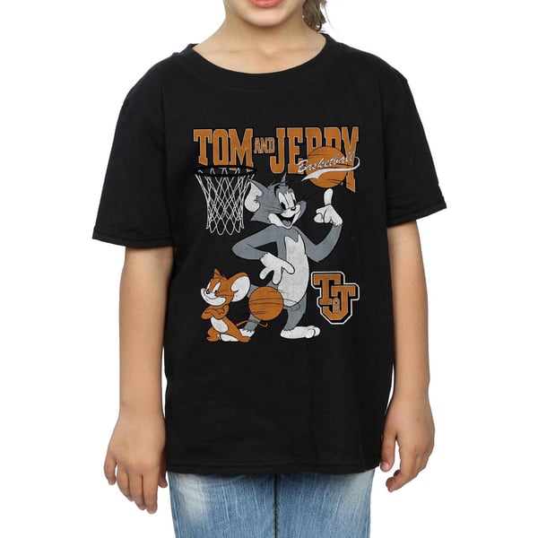 Tom And Jerry Girls Spinning Basketball Cotton T-Shirt