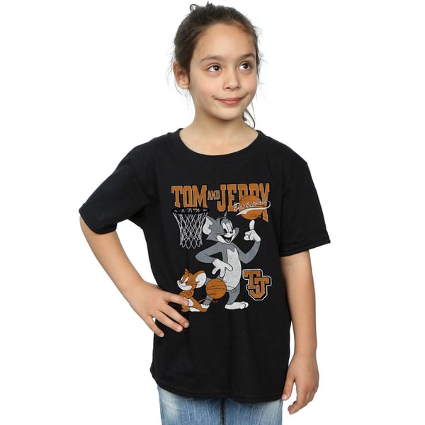 Tom And Jerry Girls Spinning Basketball Cotton T-Shirt