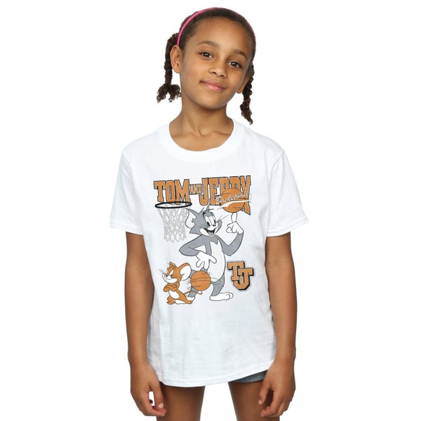 Tom And Jerry Girls Spinning Basketball Cotton T-Shirt