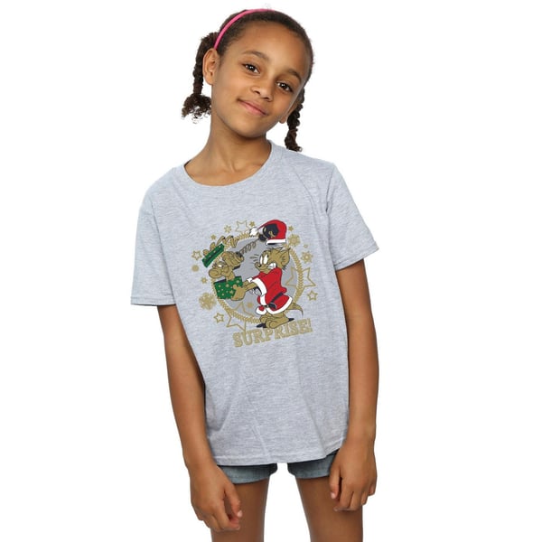 Tom And Jerry Girls Christmas Surprise Cotton T-Shirt