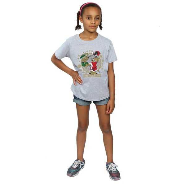 Tom And Jerry Girls Christmas Surprise Cotton T-Shirt
