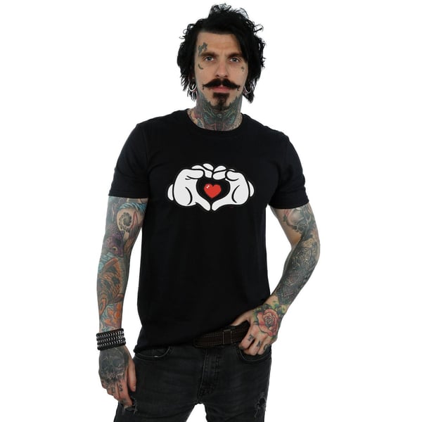 Disney Mens Mickey Mouse Heart Hands T-Shirt